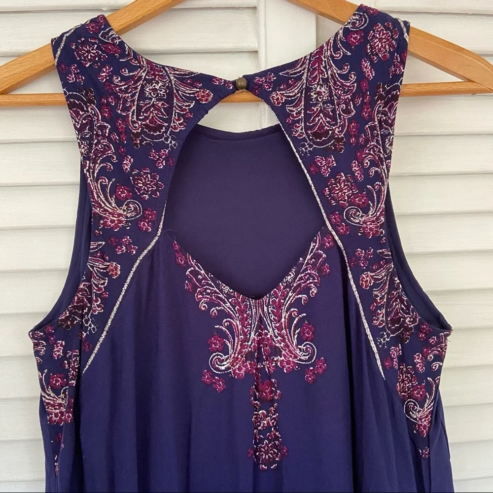 {Xhilaration} Navy Blue & Purple Dress - Medium - Picture 5 of 6